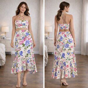 Reformation Riya Cutout Floral Print Midi Dress $278